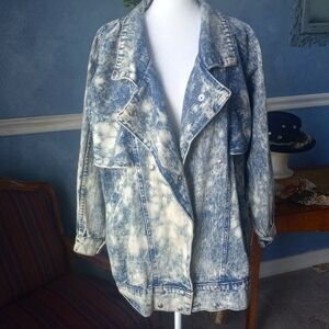 Bebe Furrrina Lady Chunky Acid Wash Jean Jacket